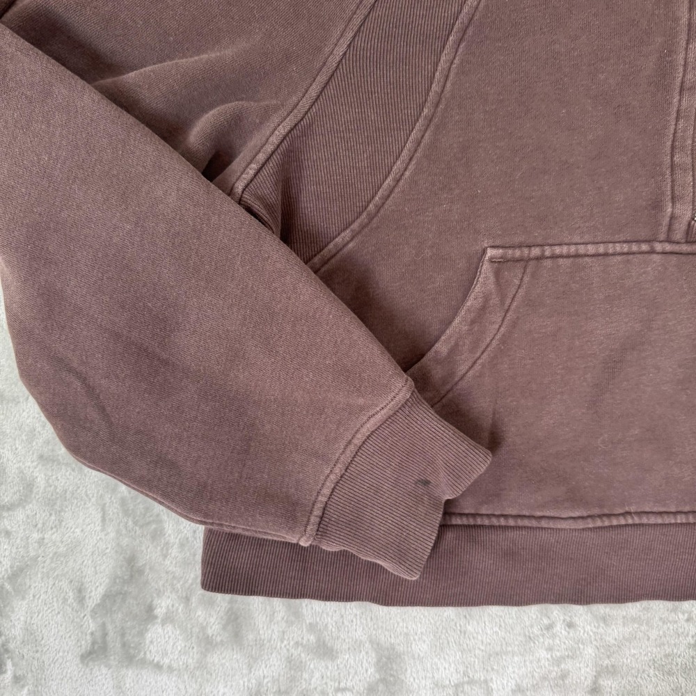 Lululemon Scuba Hoodie Womens Small Brown 1/2 Zip Cropped Kangaroo Pocket - Picture 5 of 16